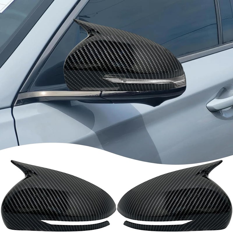 MUXEE Side Mirror Cover,for Genesis G70 2018 2019 2020 2021 2022 2023 2024 2025，Turn Signal housing Cover Sets car Accessories -Carbon Fiber（with Turn Signal Cutout） - Image 1